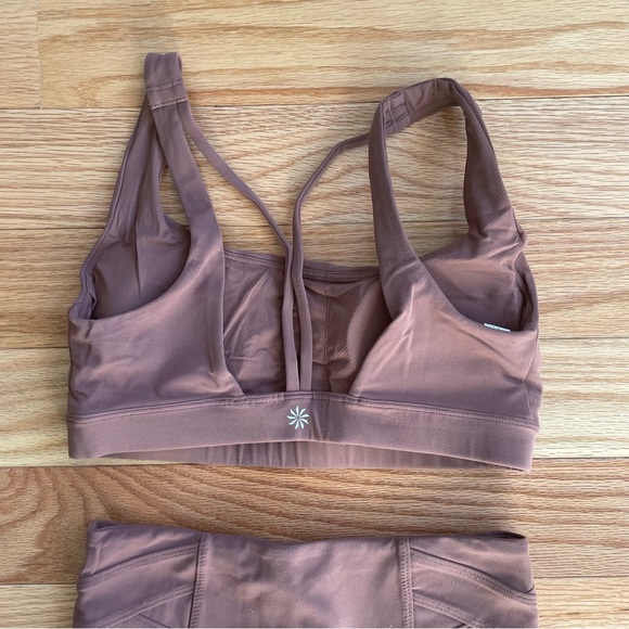 Athleta Hearth Rose Exhale Bra Elation Pirouette 7/8 Legging Set Size Small - Picture 4 of 11